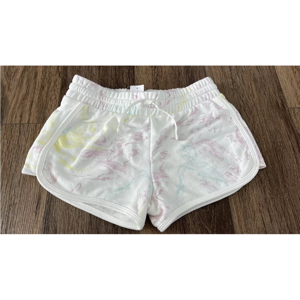 GAP Girls Pull On Jersey Shorts, White, Swirl Design, NEW - Picture 2 of 9
